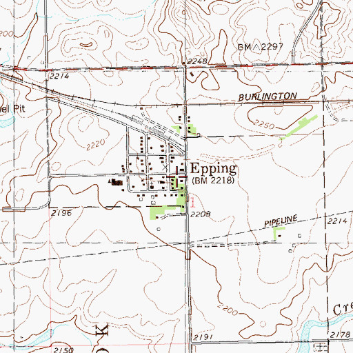 Topographic Map of Epping Fire Protection District Station, ND