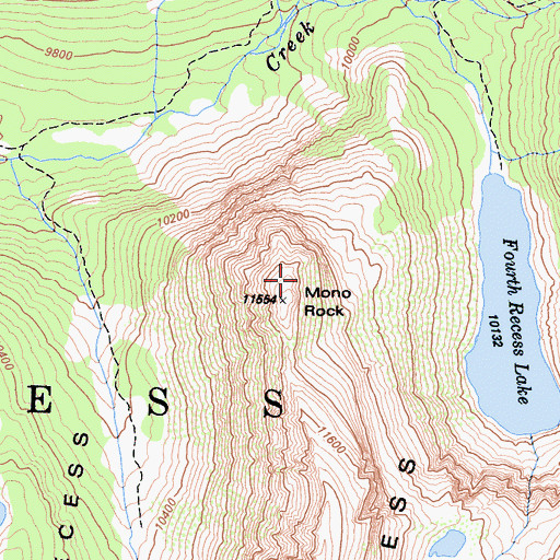 Topographic Map of Mono Rock, CA