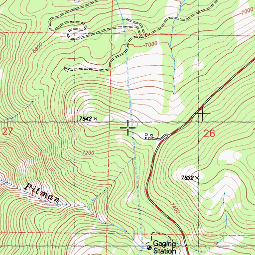 Topographic Map of Mono Trail, CA