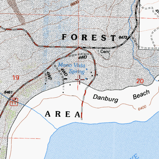 Topographic Map of Mono Vista Spring, CA