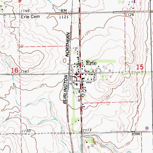 Topographic Map of Erie Rural Fire Department, ND