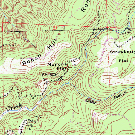 Topographic Map of Monona Flat, CA