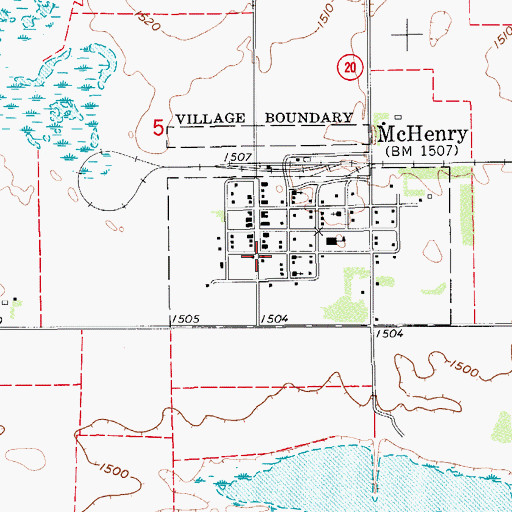 Topographic Map of McHenry Rural Fire Department, ND