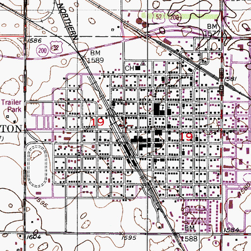 Topographic Map of Carrington Fire Department, ND