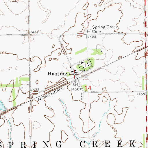 Topographic Map of Hastings Fire Department, ND