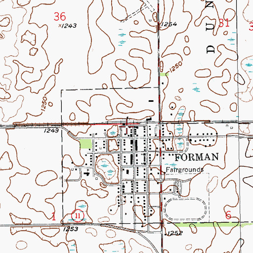 Topographic Map of Forman Fire Department Station 2, ND