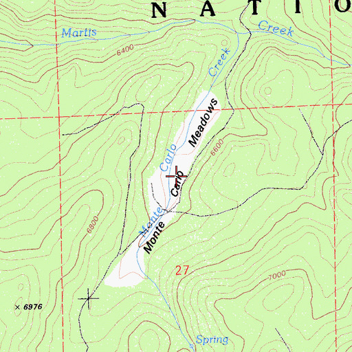 Topographic Map of Monte Carlo Meadows, CA