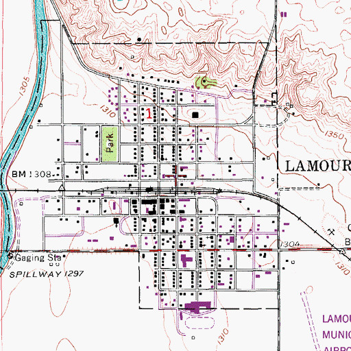 Topographic Map of LaMoure Fire Department, ND