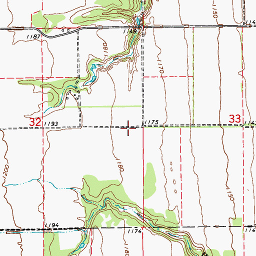 Topographic Map of Cavalier Air Force Station Fire Department, ND