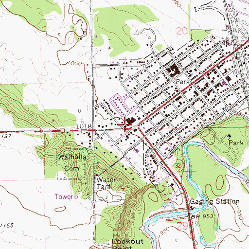 Topographic Map of Walhalla Ambulance Service, ND