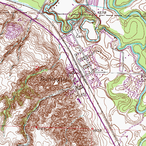 Topographic Map of Burlington Fire Department, ND