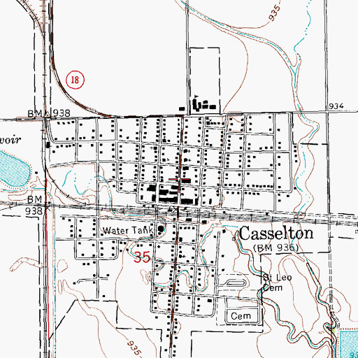 Topographic Map of Casselton Fire Department, ND