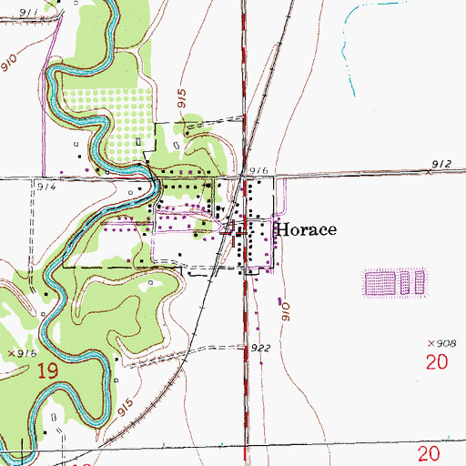 Topographic Map of Horace Fire Department, ND