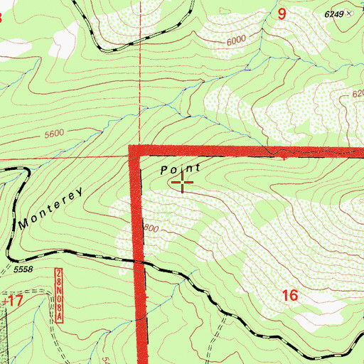Topographic Map of Monterey Point, CA