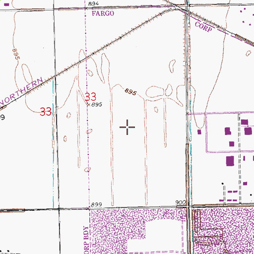 Topographic Map of Fargo Fire Department Station 6, ND