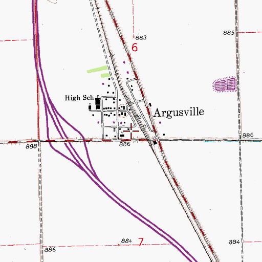 Topographic Map of Argusville Fire Protection District Station, ND