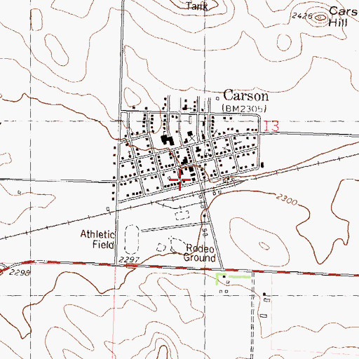 Topographic Map of Carson Fire Protection District Station, ND