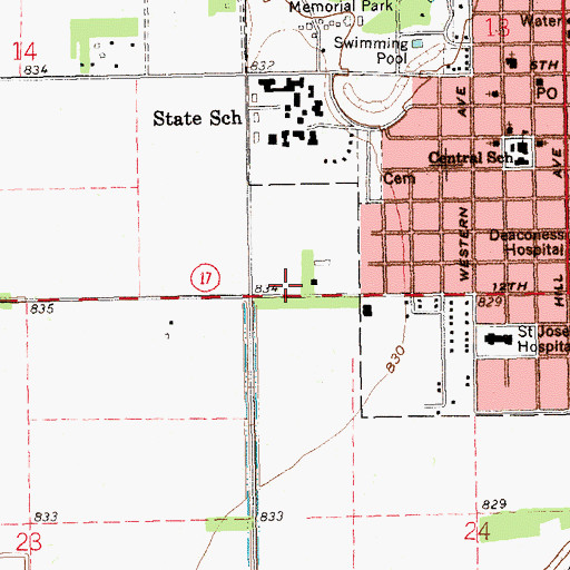 Topographic Map of Grafton City Fire Department 2, ND