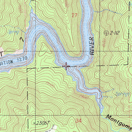 Topographic Map of Montgomery Creek, CA