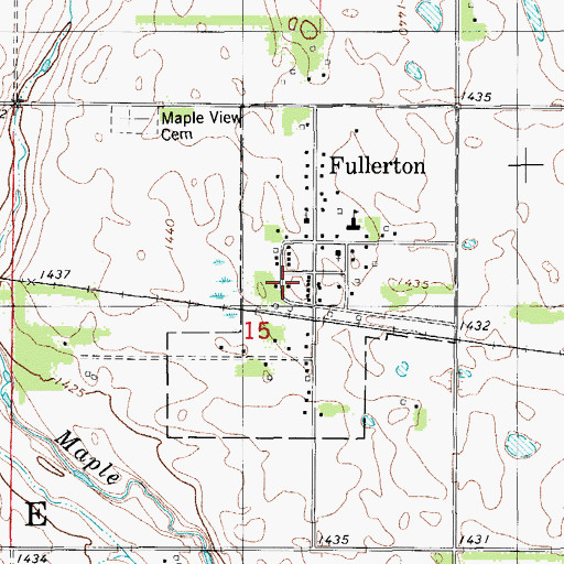 Topographic Map of Fullerton Fire Department, ND