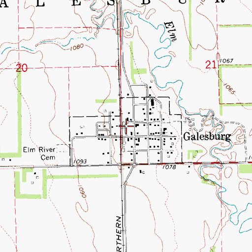 Topographic Map of Galesburg Fire Protection District Station, ND