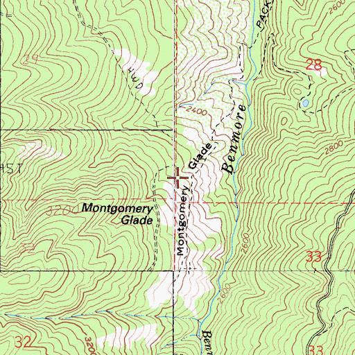 Topographic Map of Montgomery Glade, CA