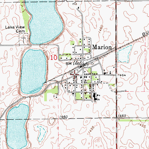 Topographic Map of Marion Rural Fire Department, ND