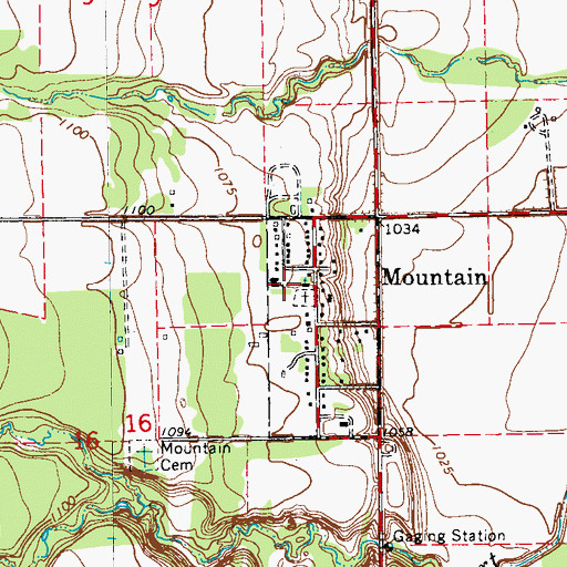 Topographic Map of Mountain Thingvalla Fire Station, ND