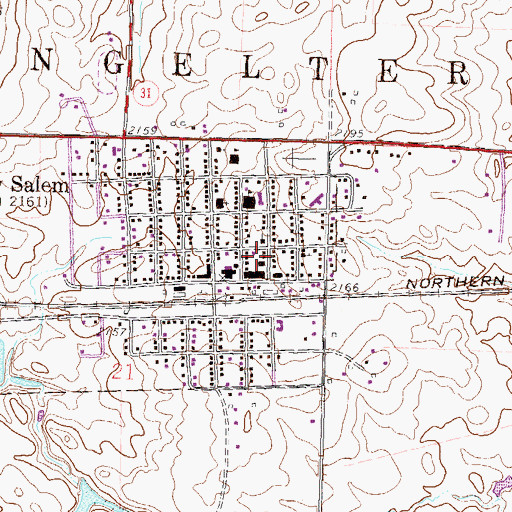 Topographic Map of New Salem Fire Station, ND