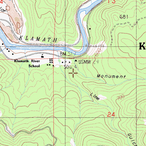 Topographic Map of Monument Gulch, CA