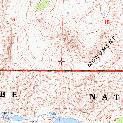 Topographic Map of Monument Ridge, CA