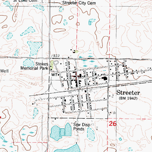 Topographic Map of Streeter Fire Department, ND