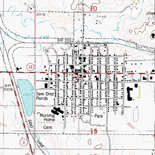 Topographic Map of Wishek Fire Protection District, ND