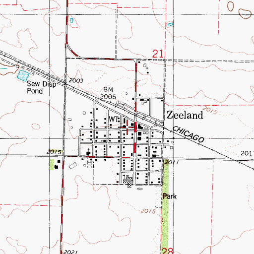 Topographic Map of Zeeland Fire Department, ND