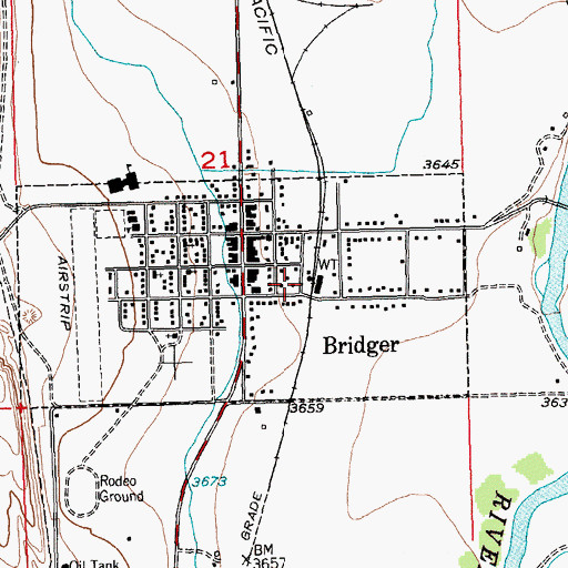 Topographic Map of Clarks Fork Valley Ambulance, MT