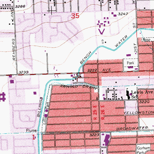 Topographic Map of American Medical Response Station 2 West, MT