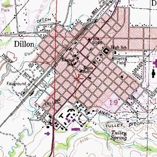 Topographic Map of Beaverhead Emergency Medical Services Corporation, MT