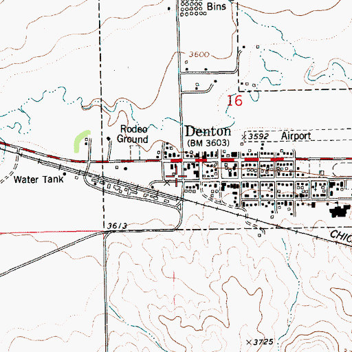 Topographic Map of Denton Ambulance, MT