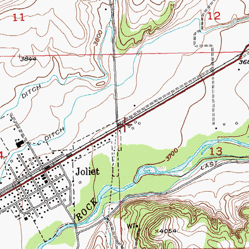Topographic Map of Joliet Emergency Medical Services, MT