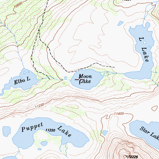 Topographic Map of Moon Lake, CA