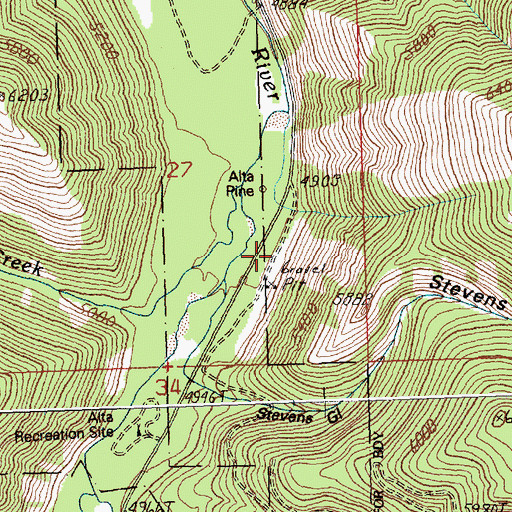Topographic Map of Painted Rocks Ambulance Quick Response Unit, MT