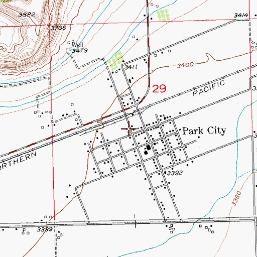 Topographic Map of Park City Ambulance, MT