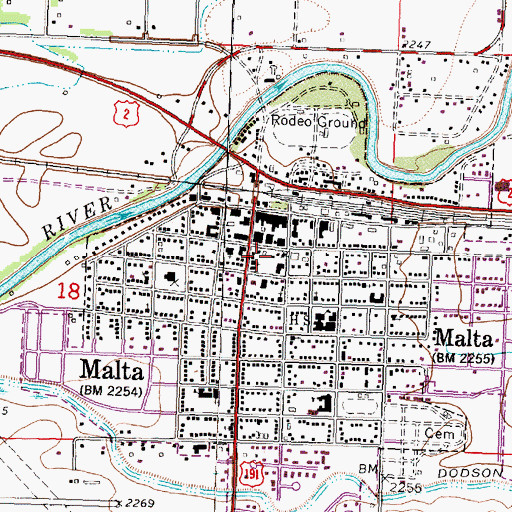 Topographic Map of Phillips County Ambulance, MT
