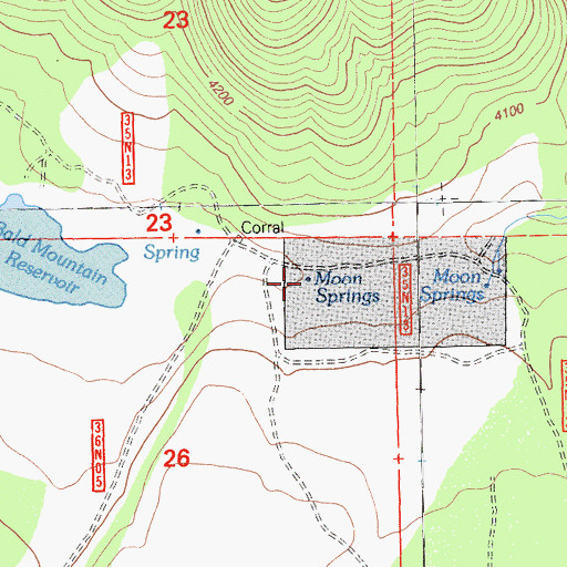Topographic Map of Moon Springs, CA