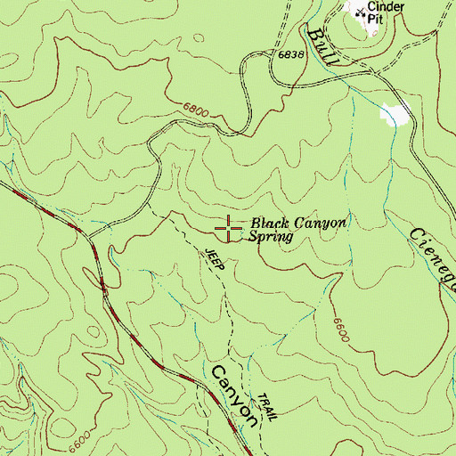 Topographic Map of Black Canyon Spring, AZ