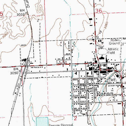 Topographic Map of Ronan Ambulance Service, MT