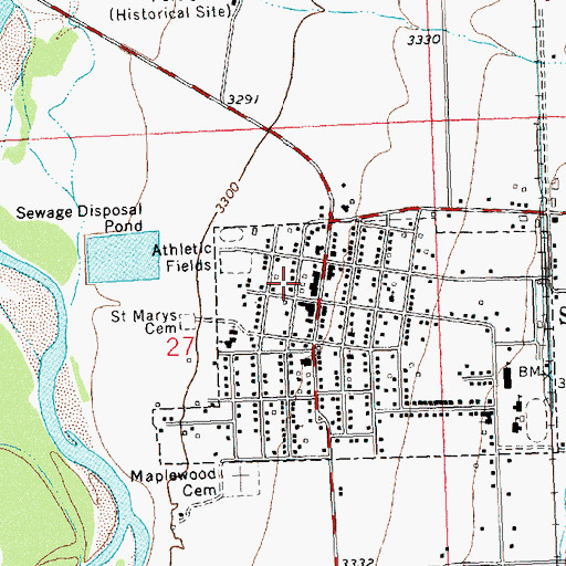 Topographic Map of Stevensville Ambulance, MT