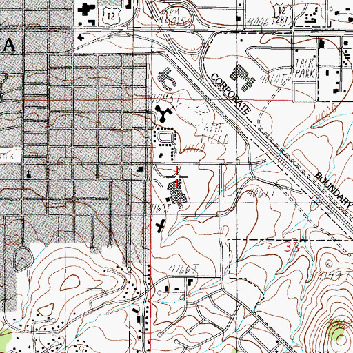 Topographic Map of Ambulance Service of Saint Peters, MT