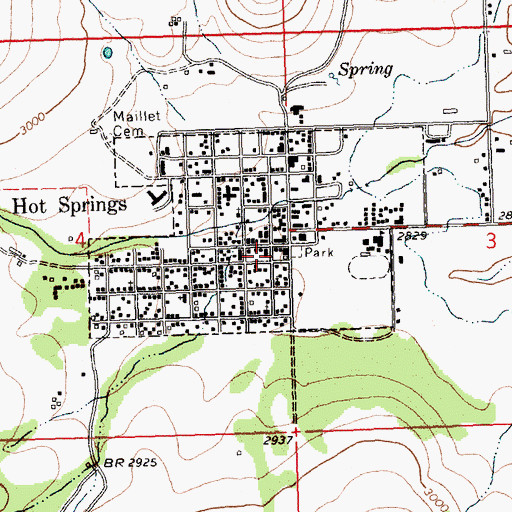 Topographic Map of Hot Springs Ambulance, MT