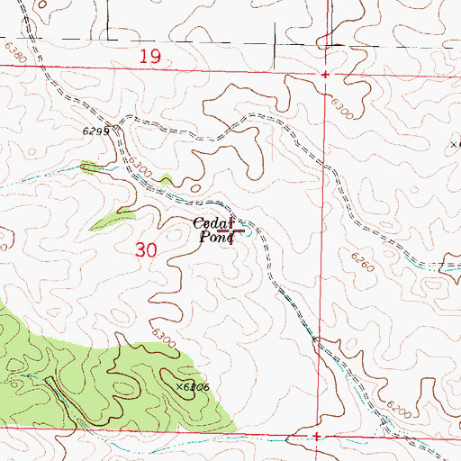 Topographic Map of Cedar Pond, AZ
